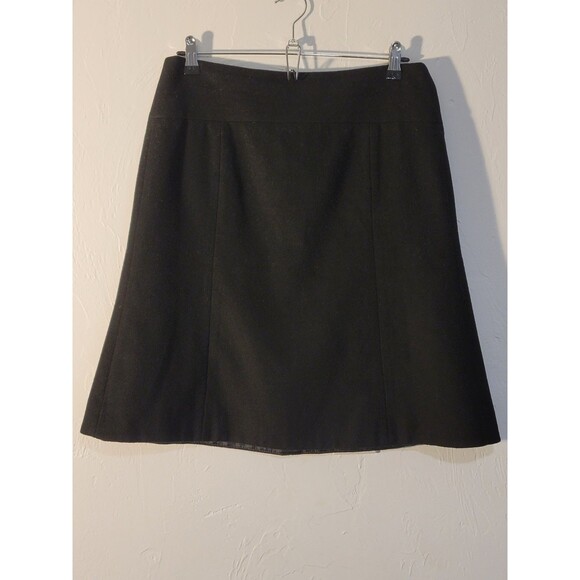 J Crew Wool Cashmere Blend Black A line Skirt Lined size 6 - Picture 1 of 5